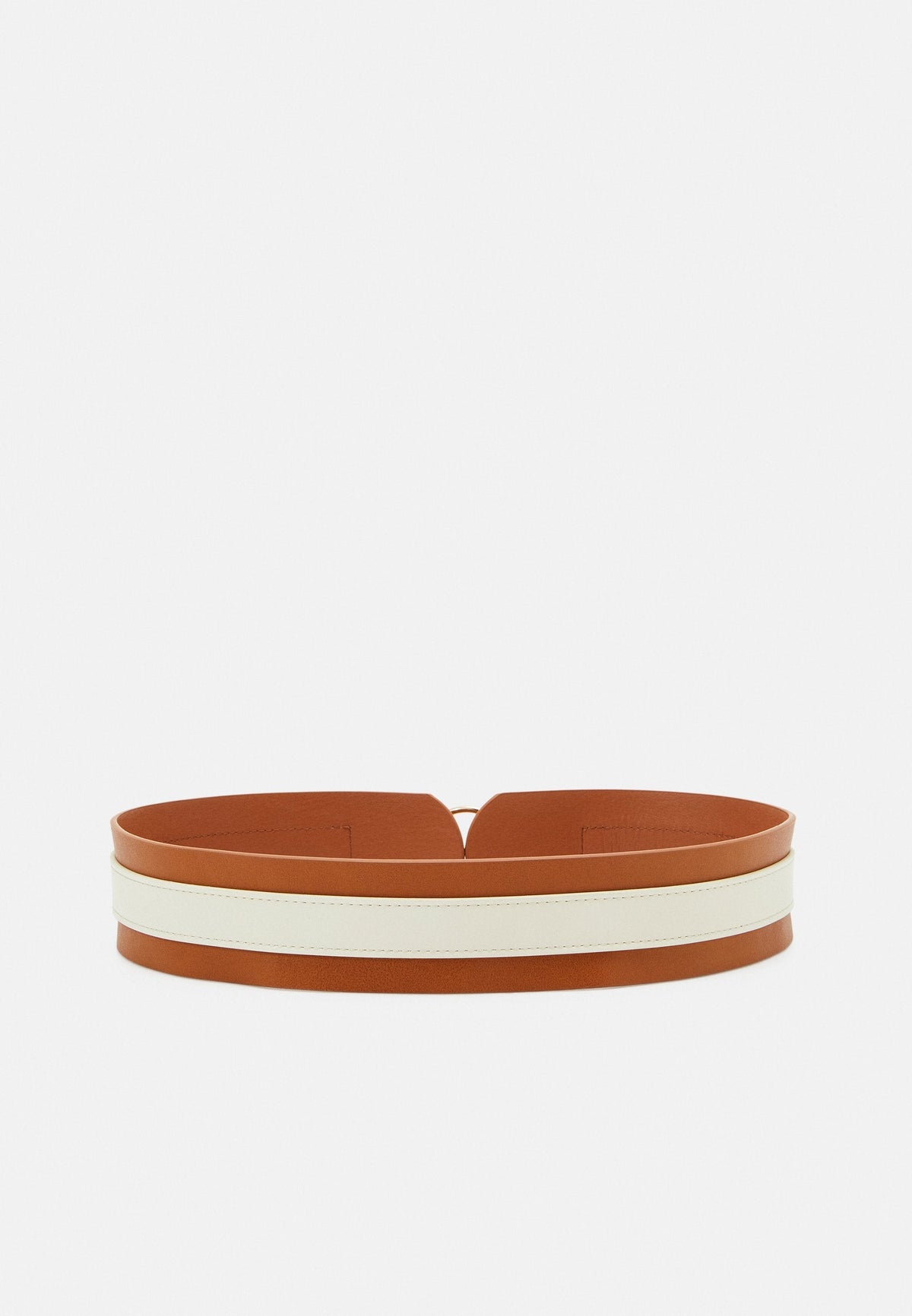Anna Field Waist Belt - Cognac/White