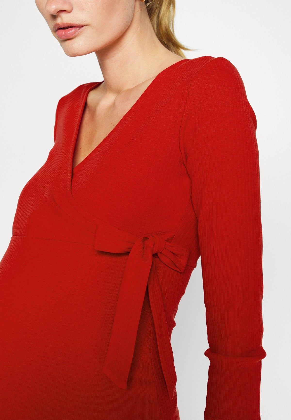 Wrapped Dress - Jersey Dress - Red