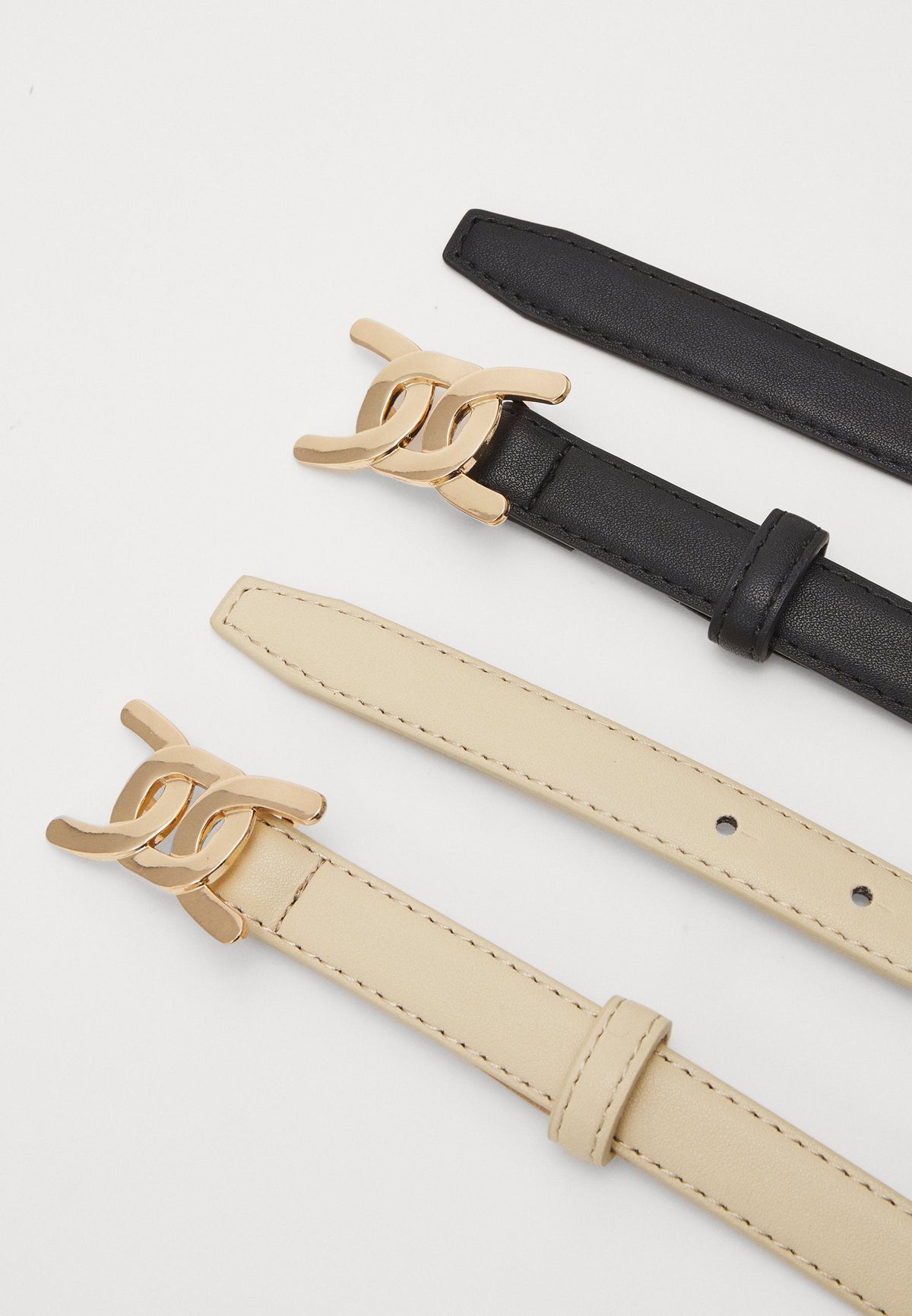 Anna Field 2 PACK - Belt - Black/off-white