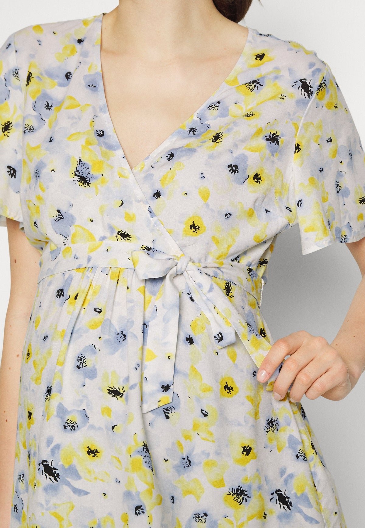 Blouse - White/Light Blue