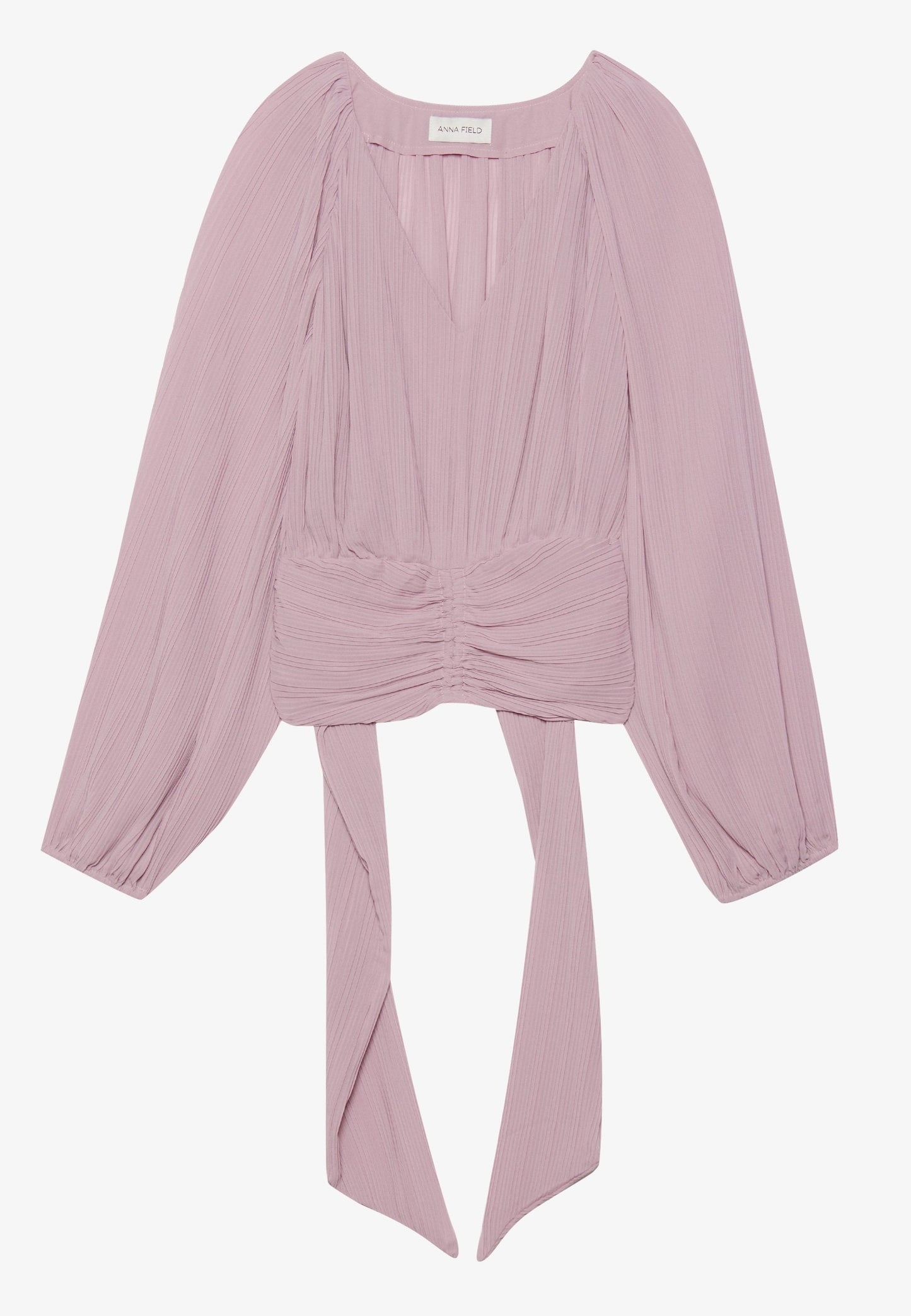 Anna Field CROPPED PLISSE TUNIC - Blouse - Offwhite