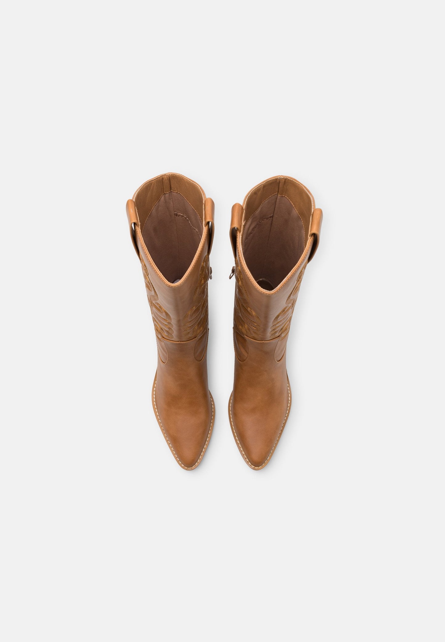 Anna Field Cowboy/Biker Boots - Cognac