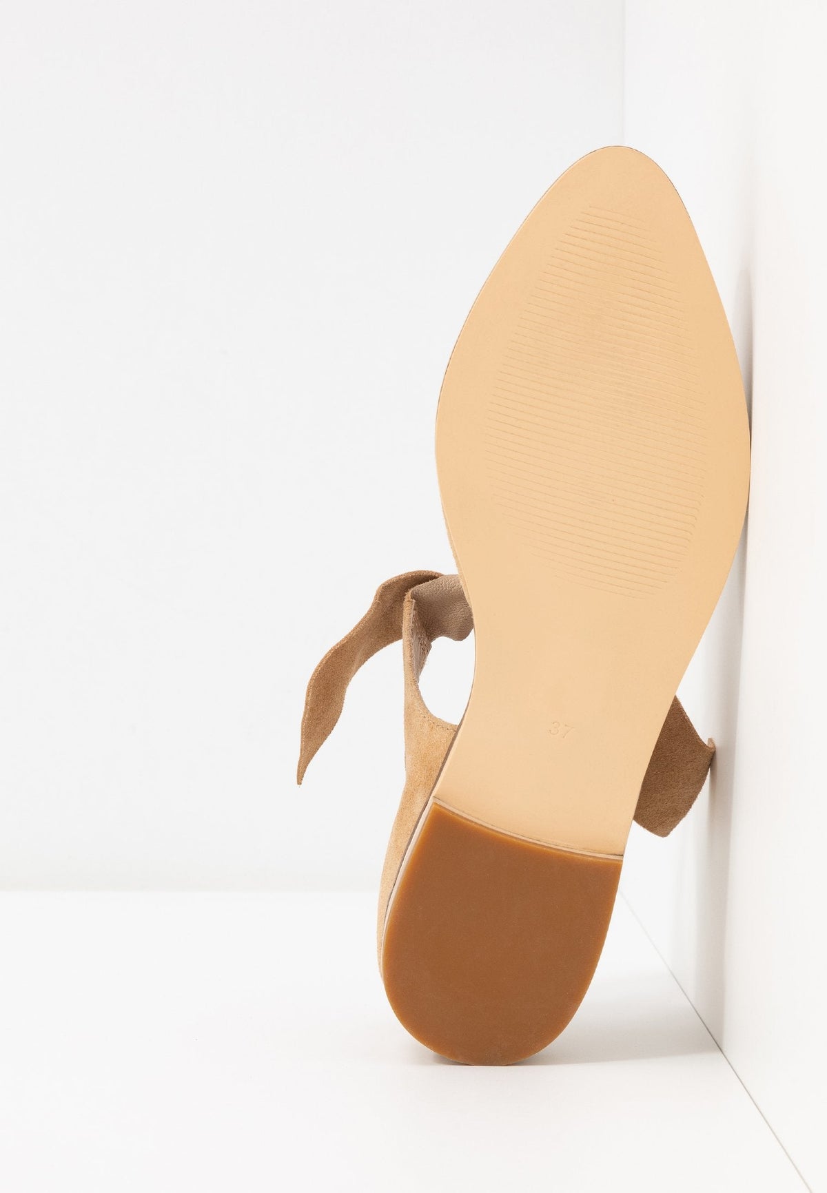 Anna Field Leather - Ankle Strap Ballet Pumps - Beige