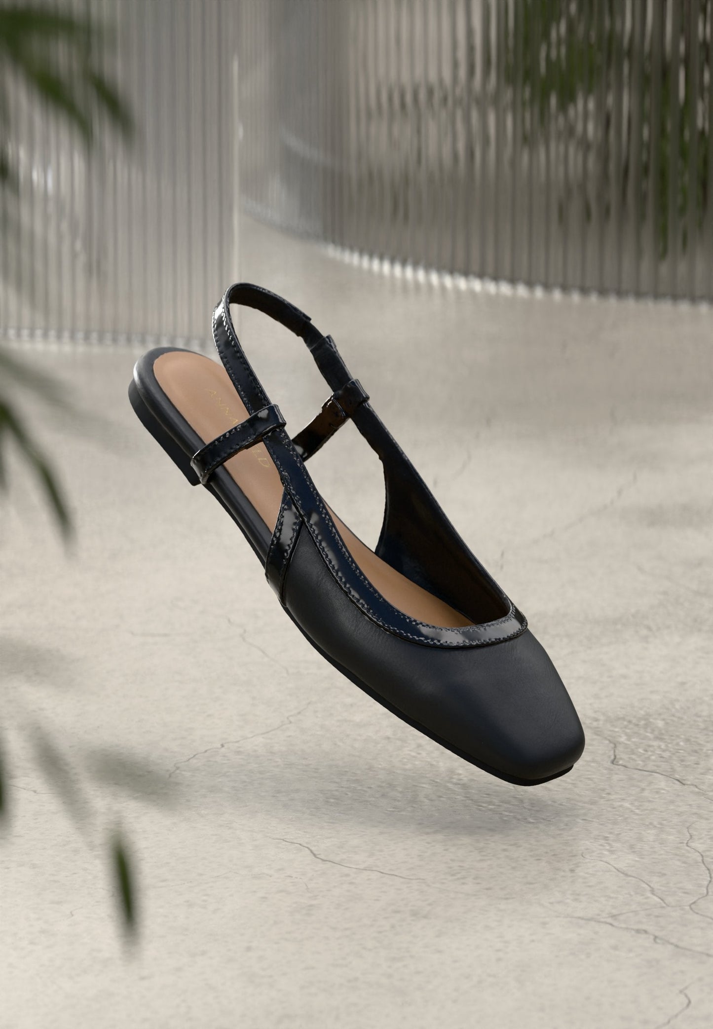 Anna Field Slingback Ballet Pumps - Off White/black