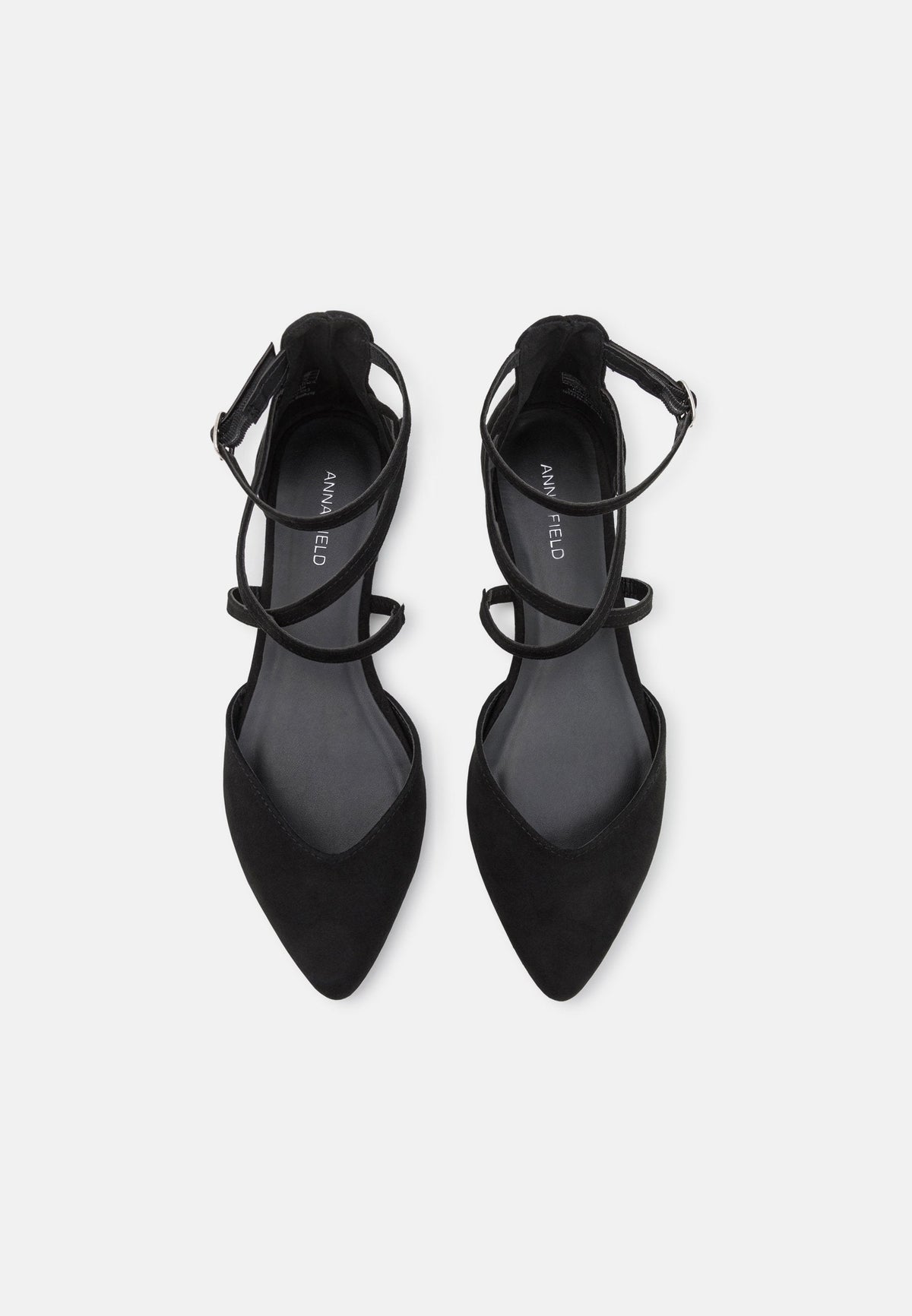 Anna Field Ankle Strap Ballet Pumps - Black
