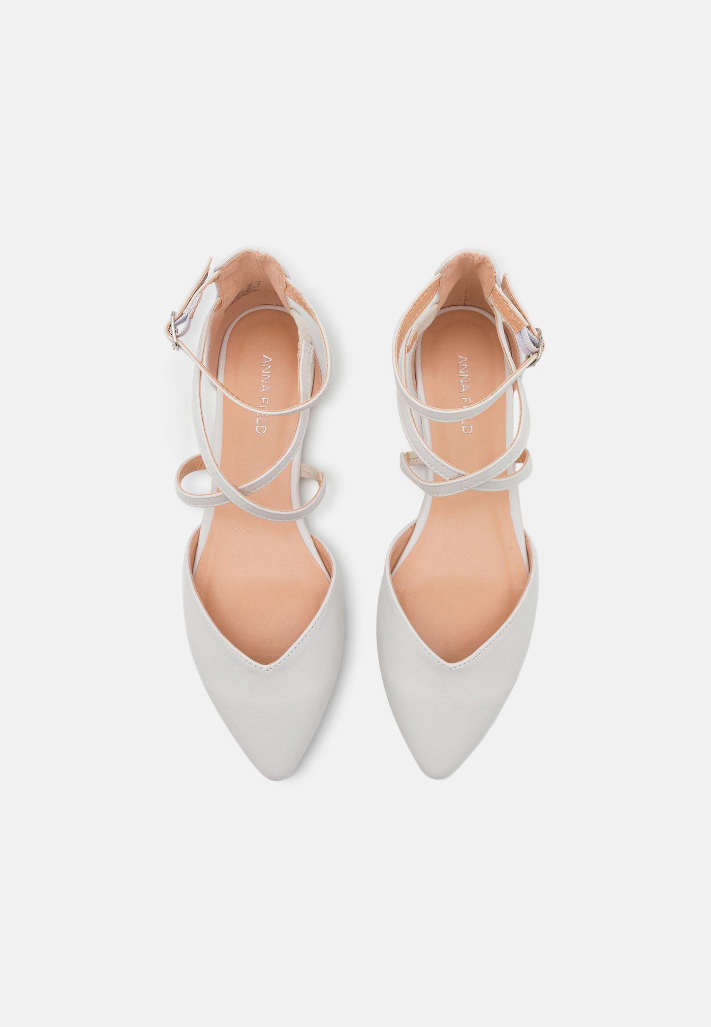 Anna Field Ankle Strap Ballet Pumps - White