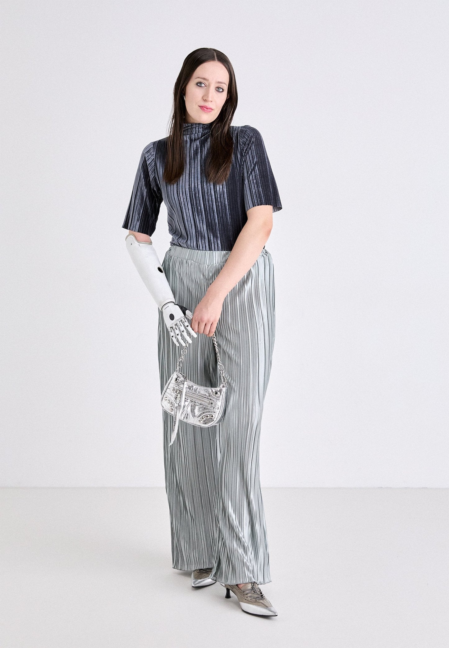 Anna Field ADAPTIVE FOLDED WATERFALL NECK - Print T-shirt - Dark Grey