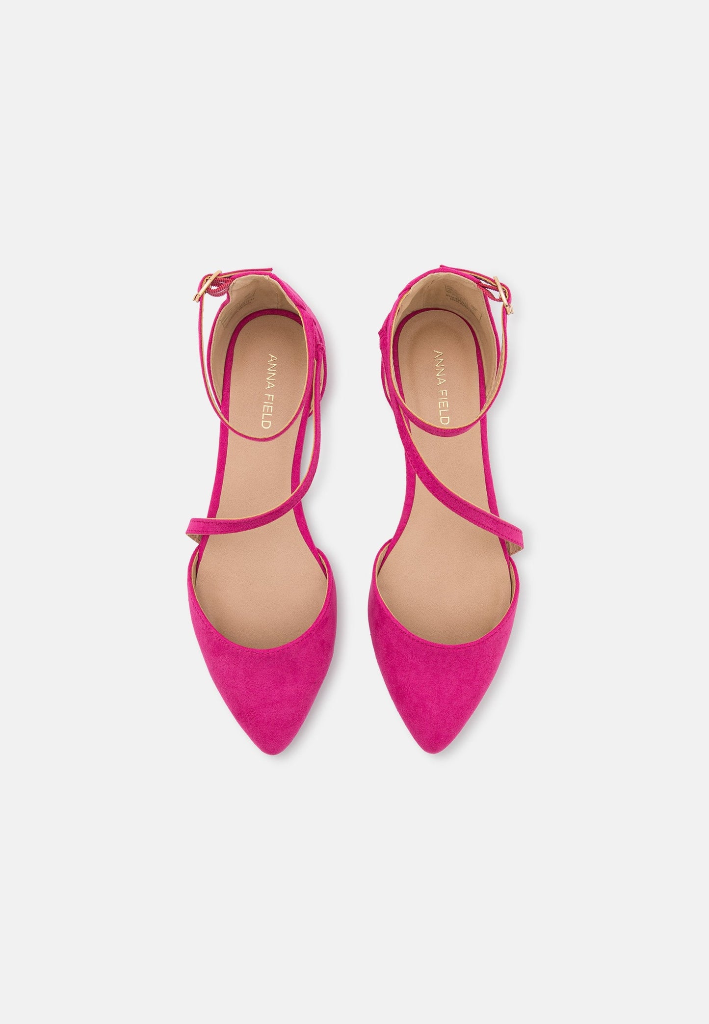Ankle Strap Ballet Pumps - Pink