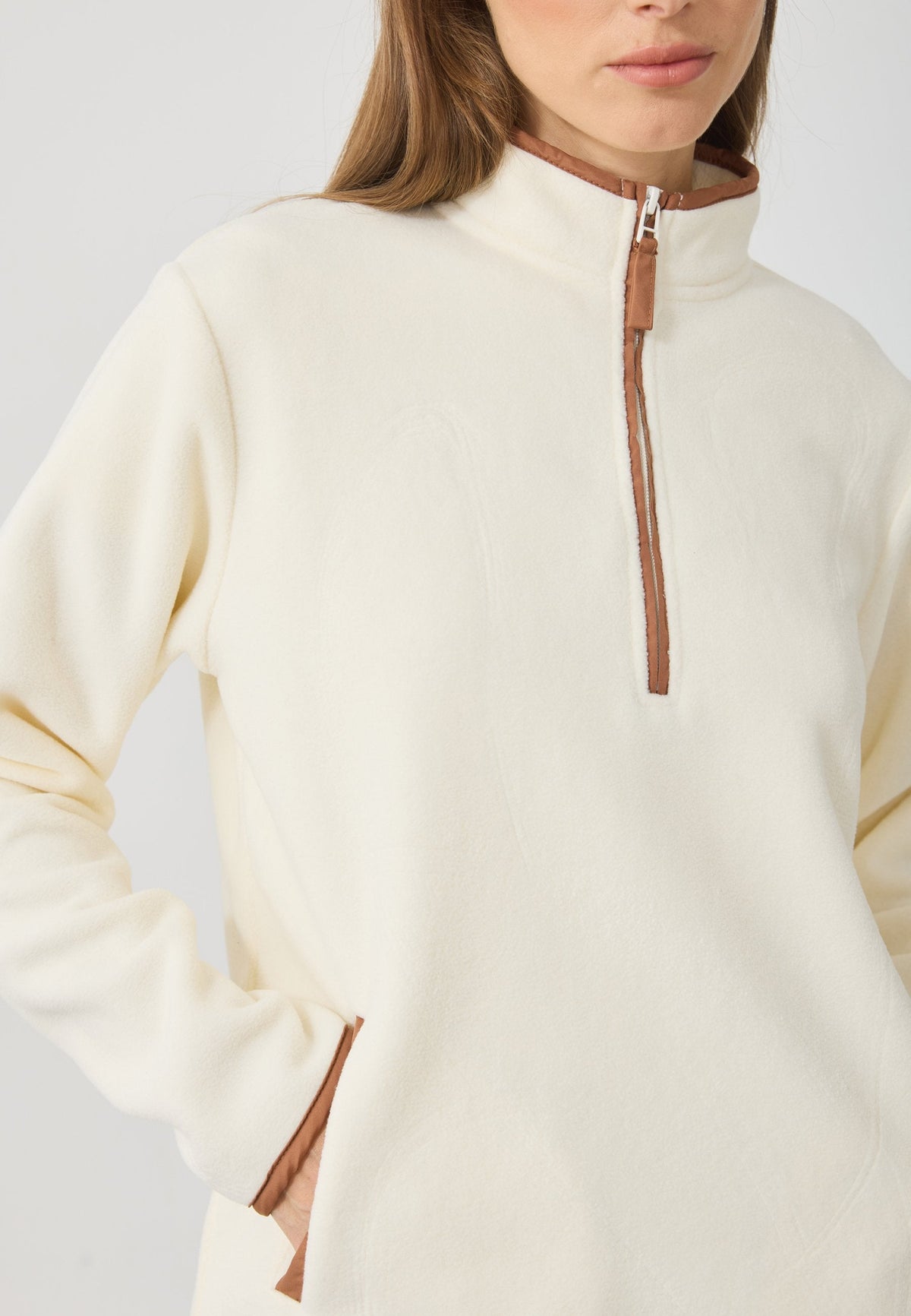 Anna Field Fleece Jumper - Off-white