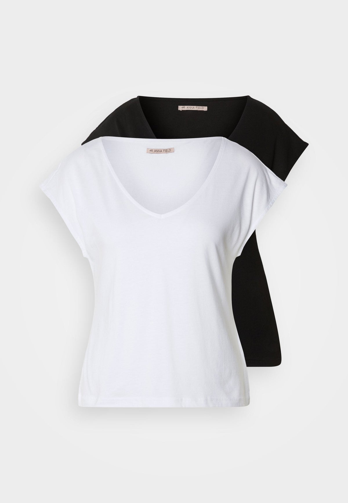 Anna Field 2 PACK - Basic T-shirt - Off-white/bordeaux