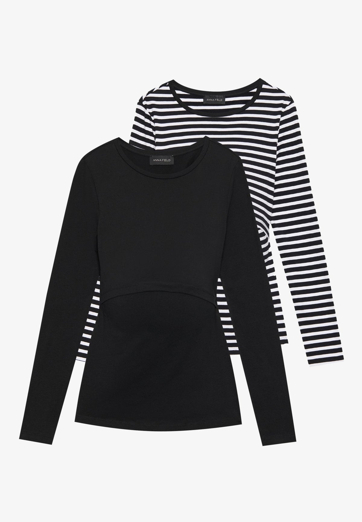 NURSING LONG SLEEVE TOP 2 PACK - Long Sleeved Top - Black/bordeaux