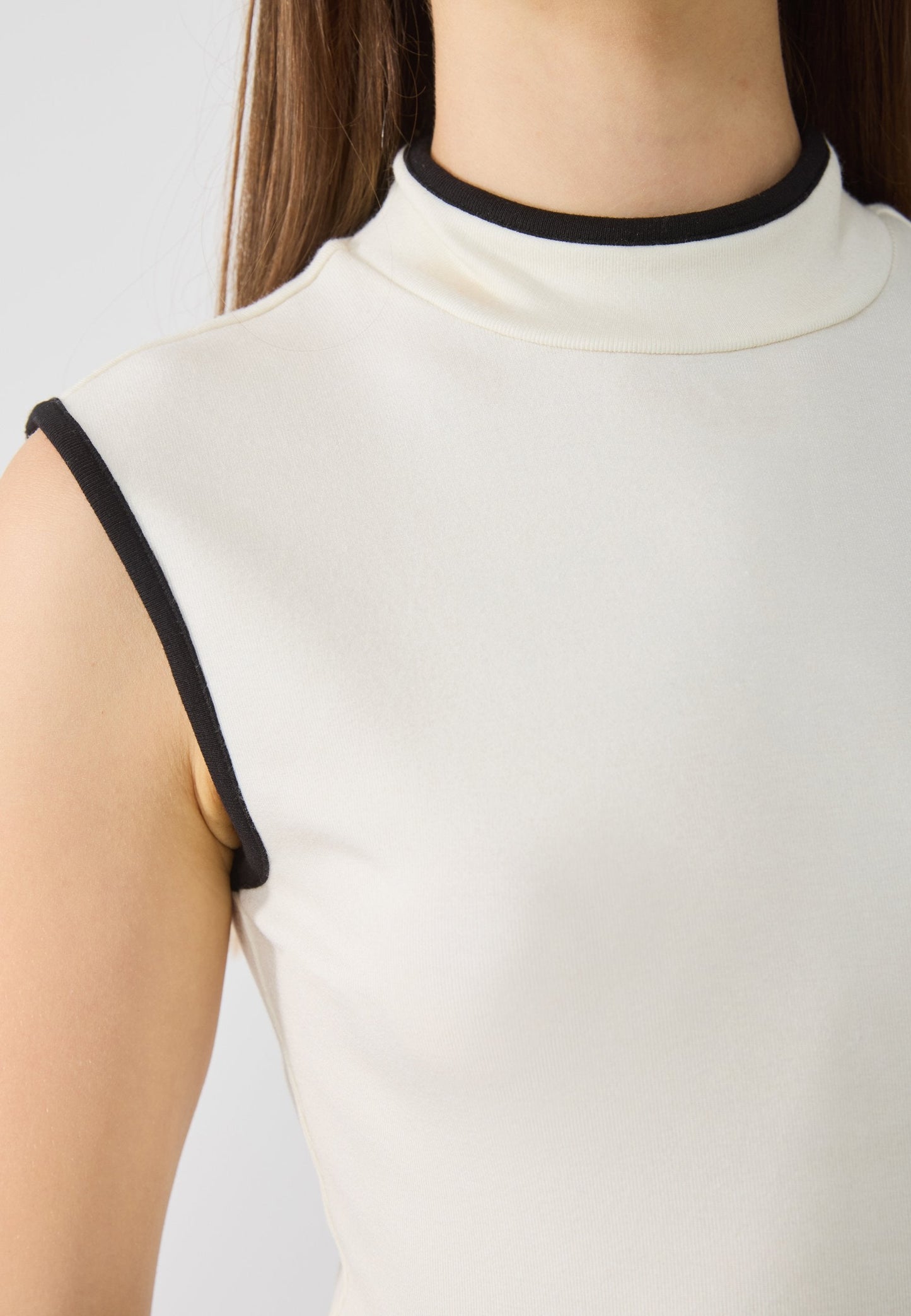 Anna Field Top - Off-white /black