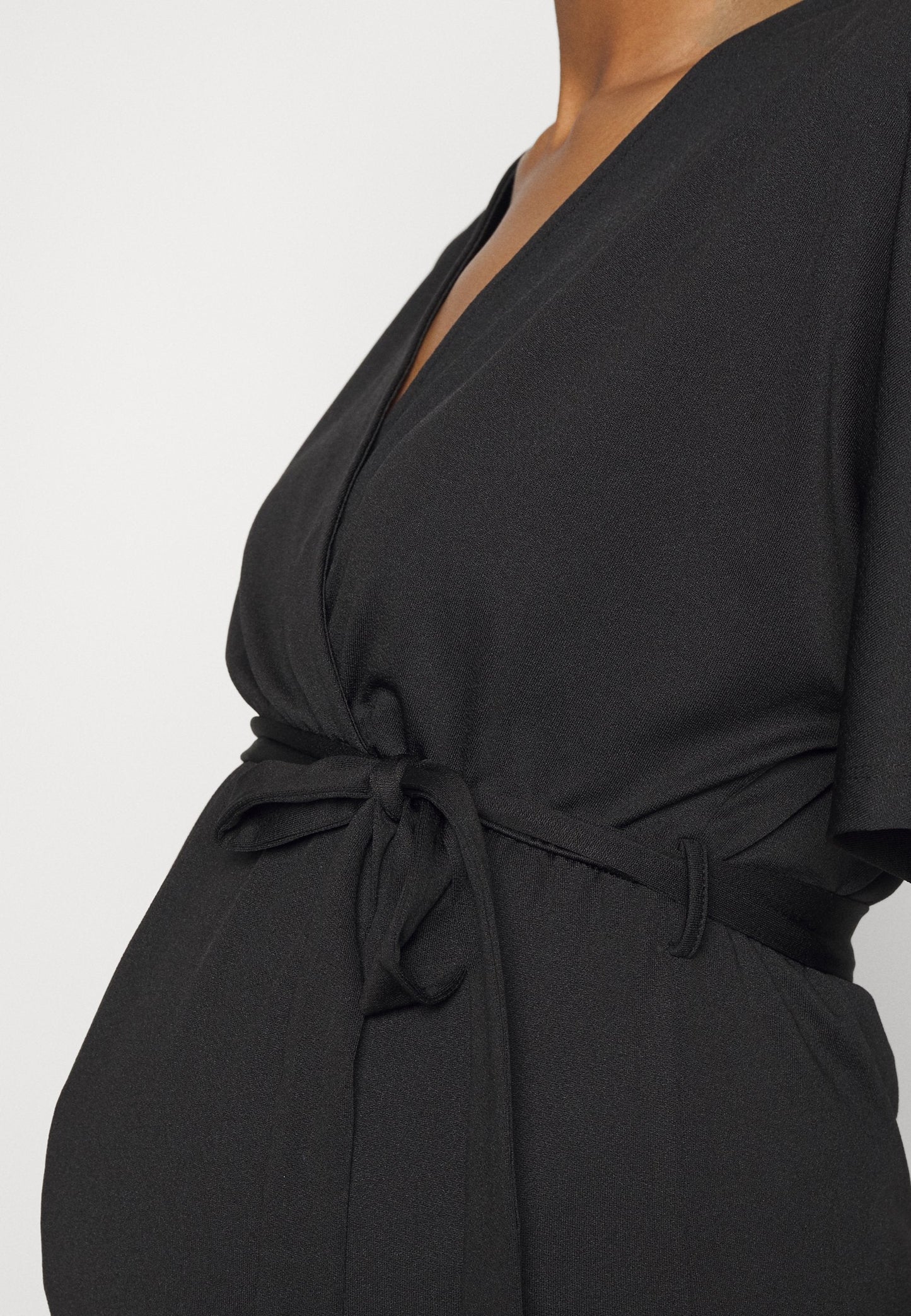 Short Sleeve Wrap Jumpsuit - Jumpsuit - Black