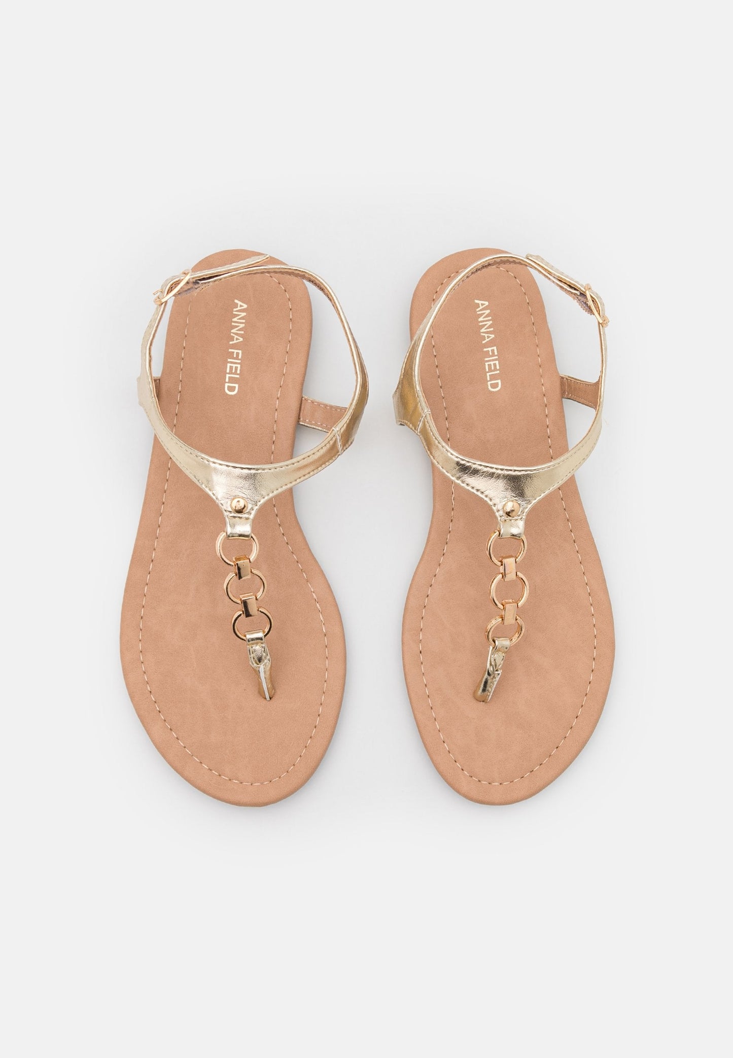 T-Bar Sandals - Gold