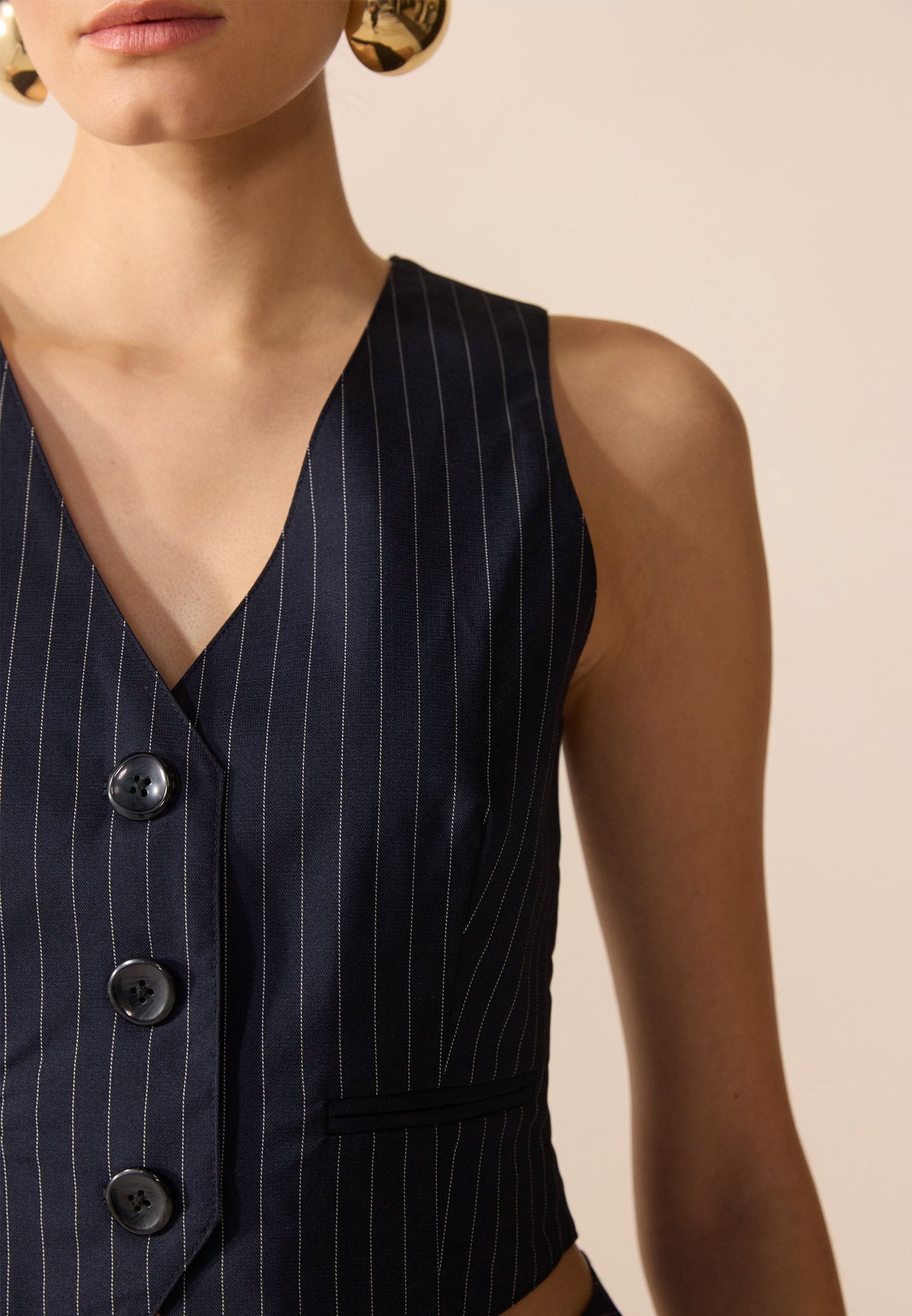 Anna Field Waistcoat - Dark Blue