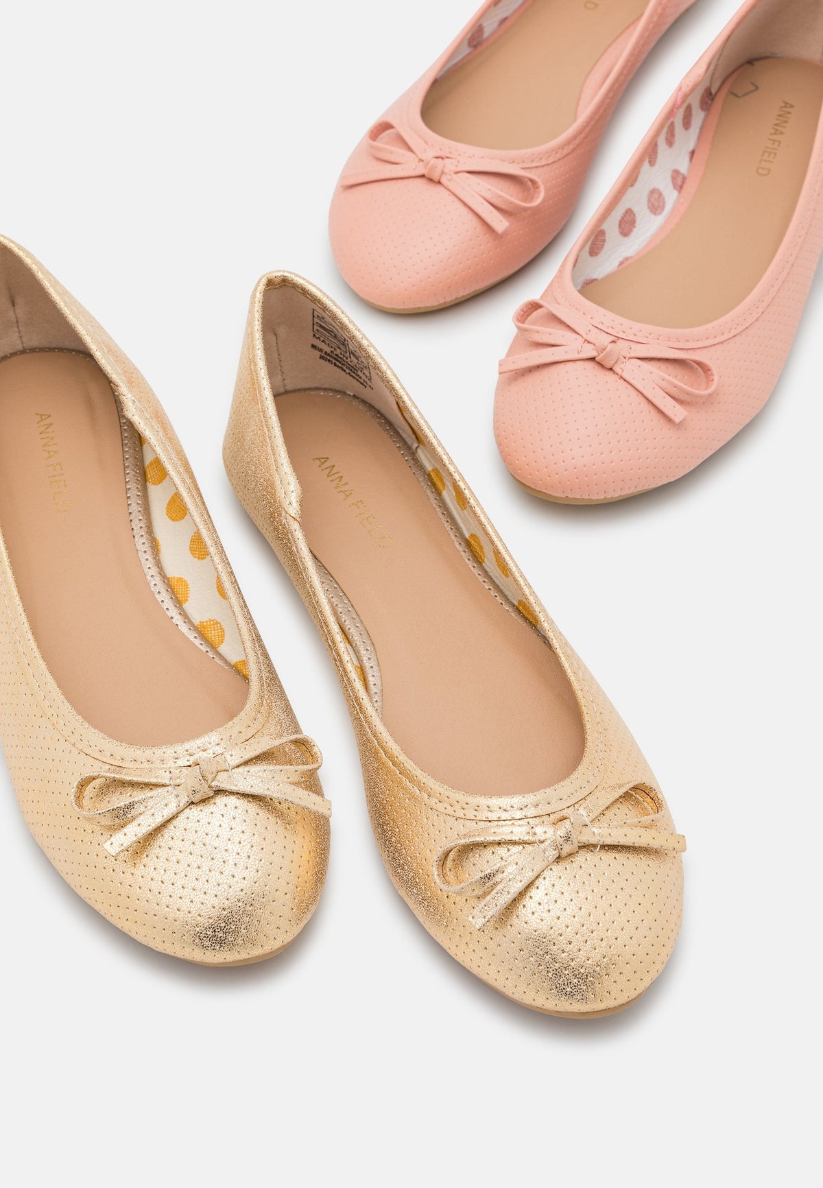 Anna Field 2 Pack - Ballet Pumps - Gold/Pink