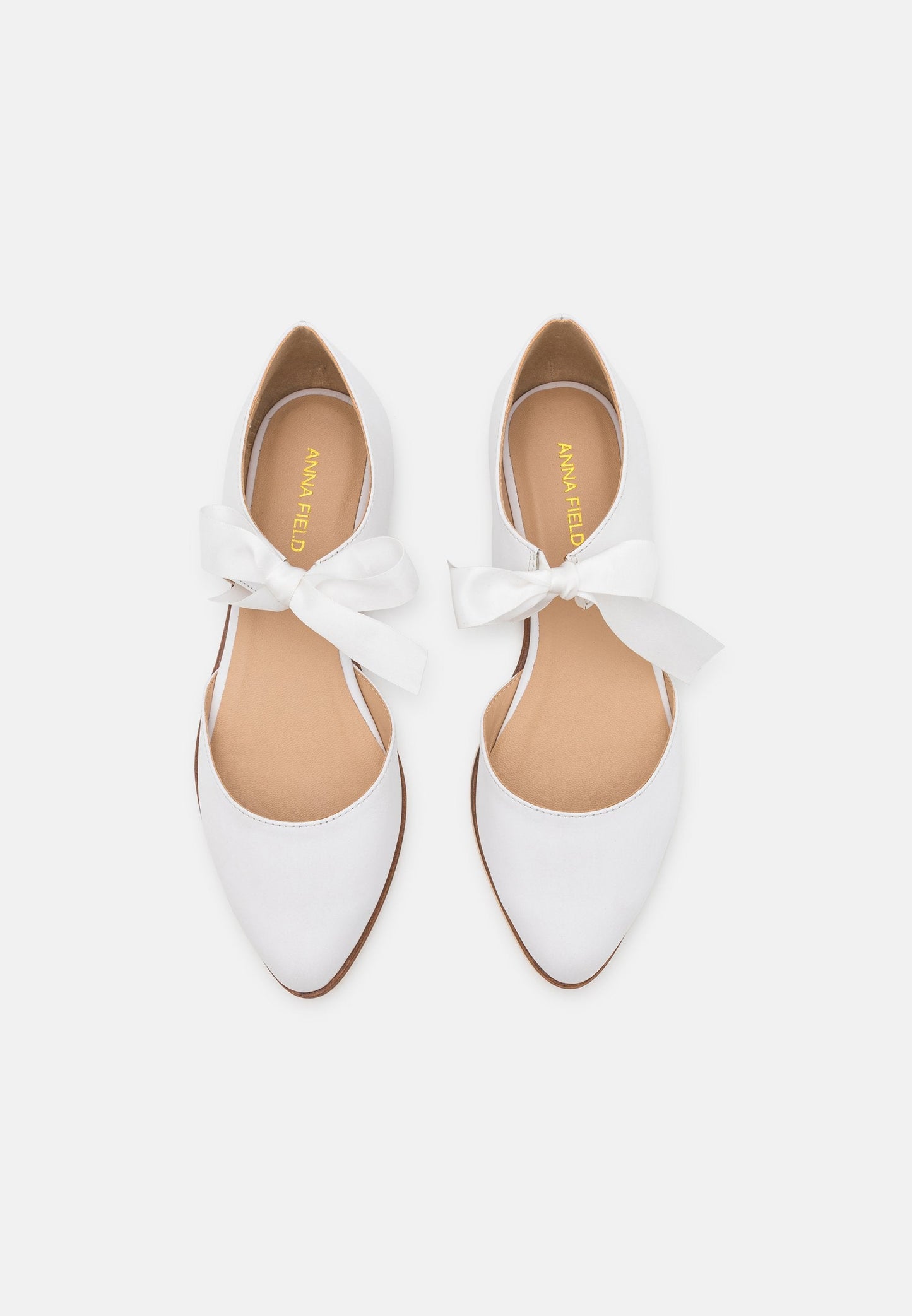 Anna Field Leather - Ankle Strap Ballet Pumps - White