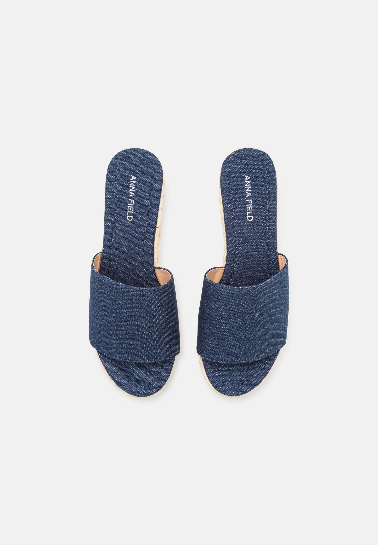 Anna Field Heeled Mules - Blue Denim