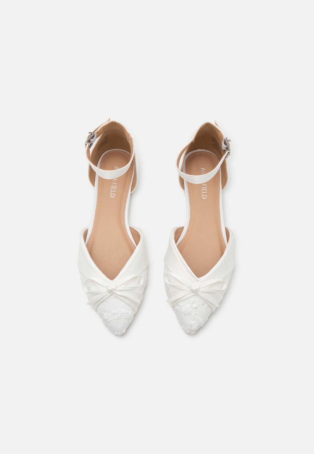 Anna Field BREEZE - Ankle Strap Ballet Pumps - White