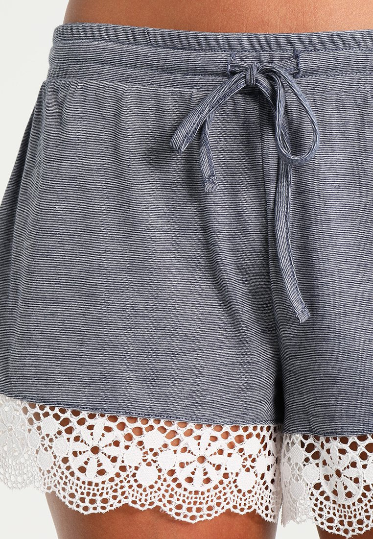 Anna Field Sarah Short Pj Set- Pyjama Set - Off-White/Dark Blue
