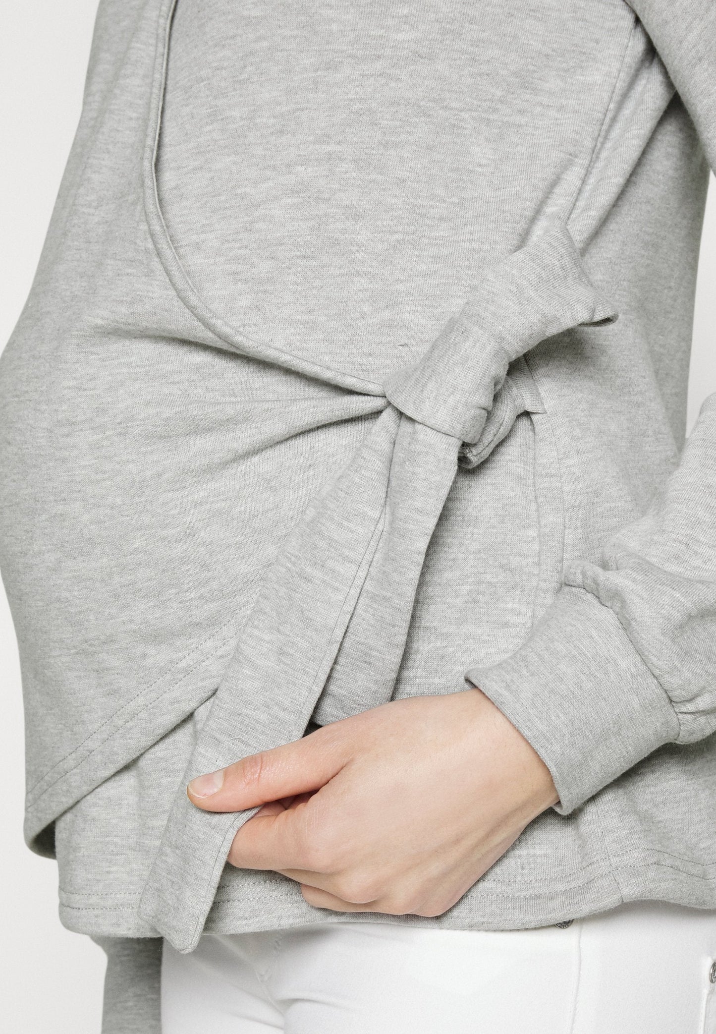 Zip-Up Sweatshirt - Mottled Light Grey