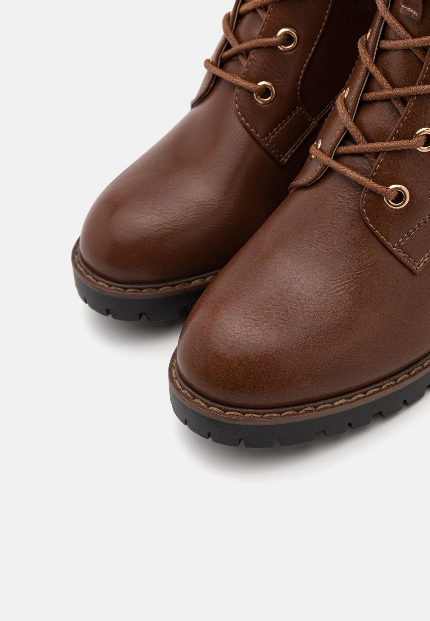 Lace-up Boots - Cognac