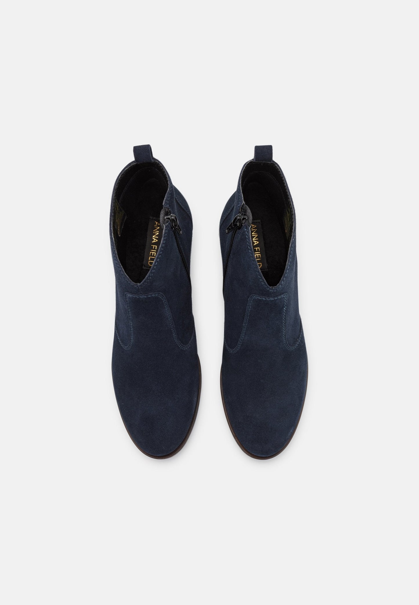 Leather - Cowboy/Biker Ankle Boot - Dark Blue