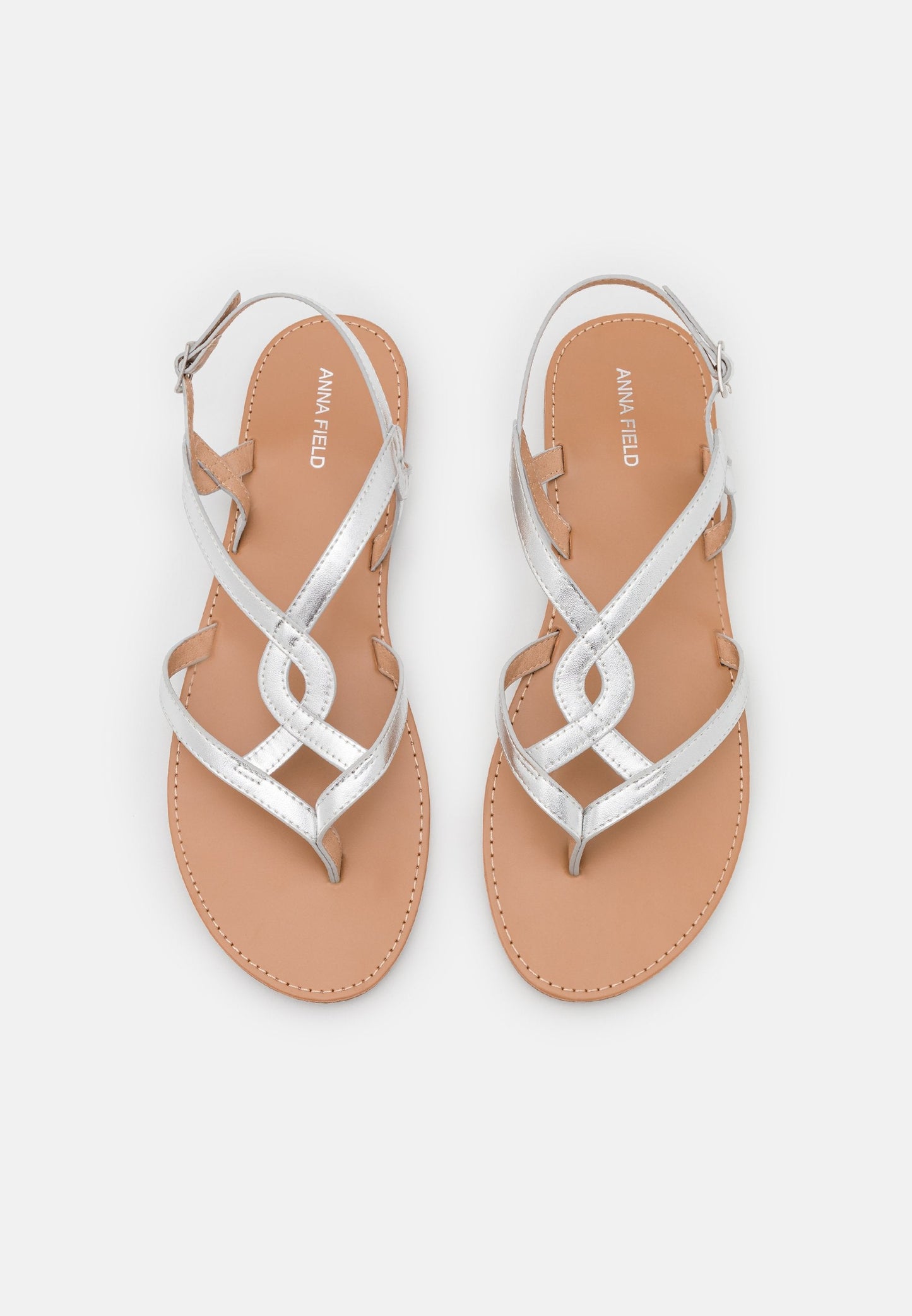 Anna Field T-Bar Sandals - Silver