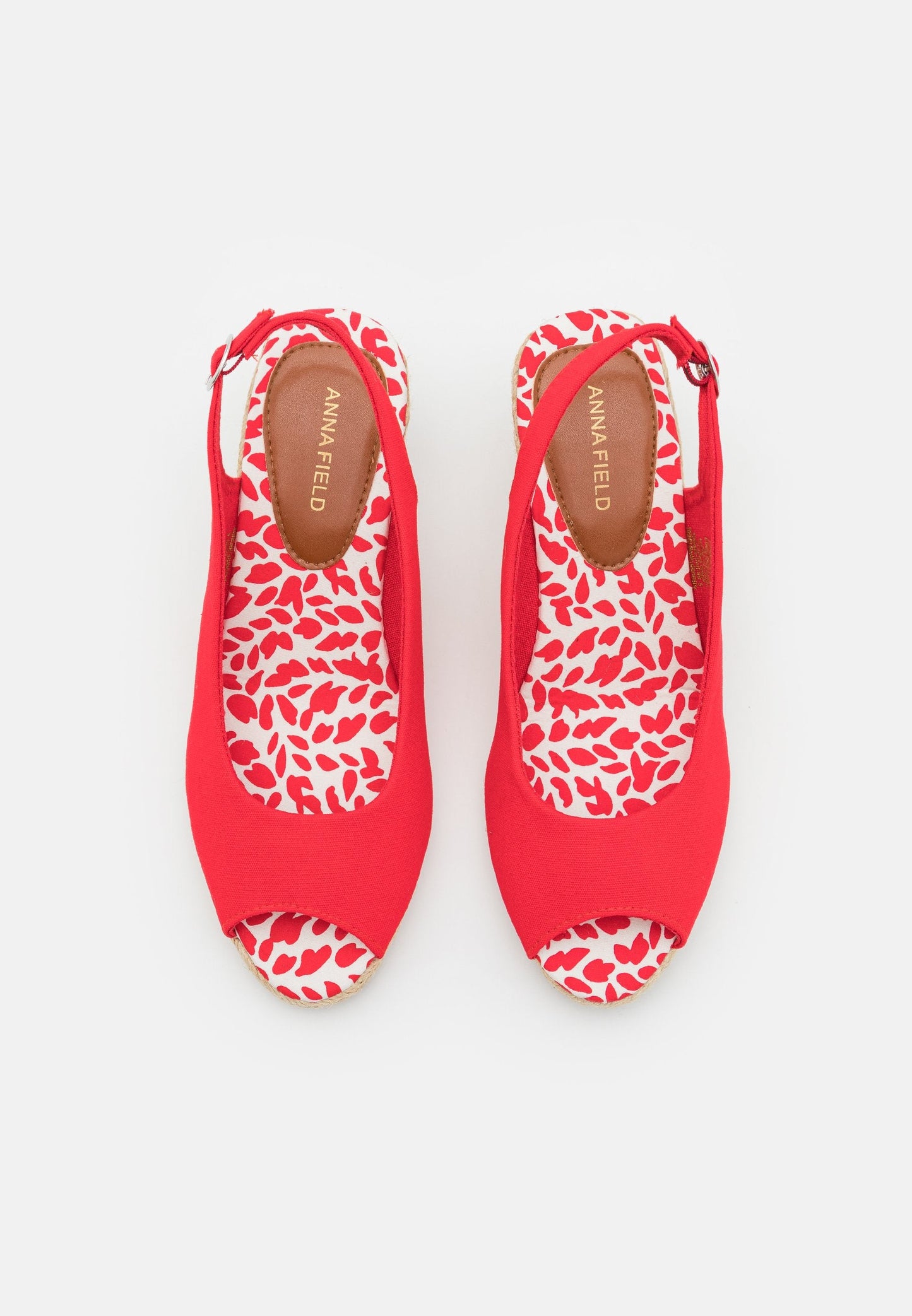 Anna Field Wedge Sandals - Red