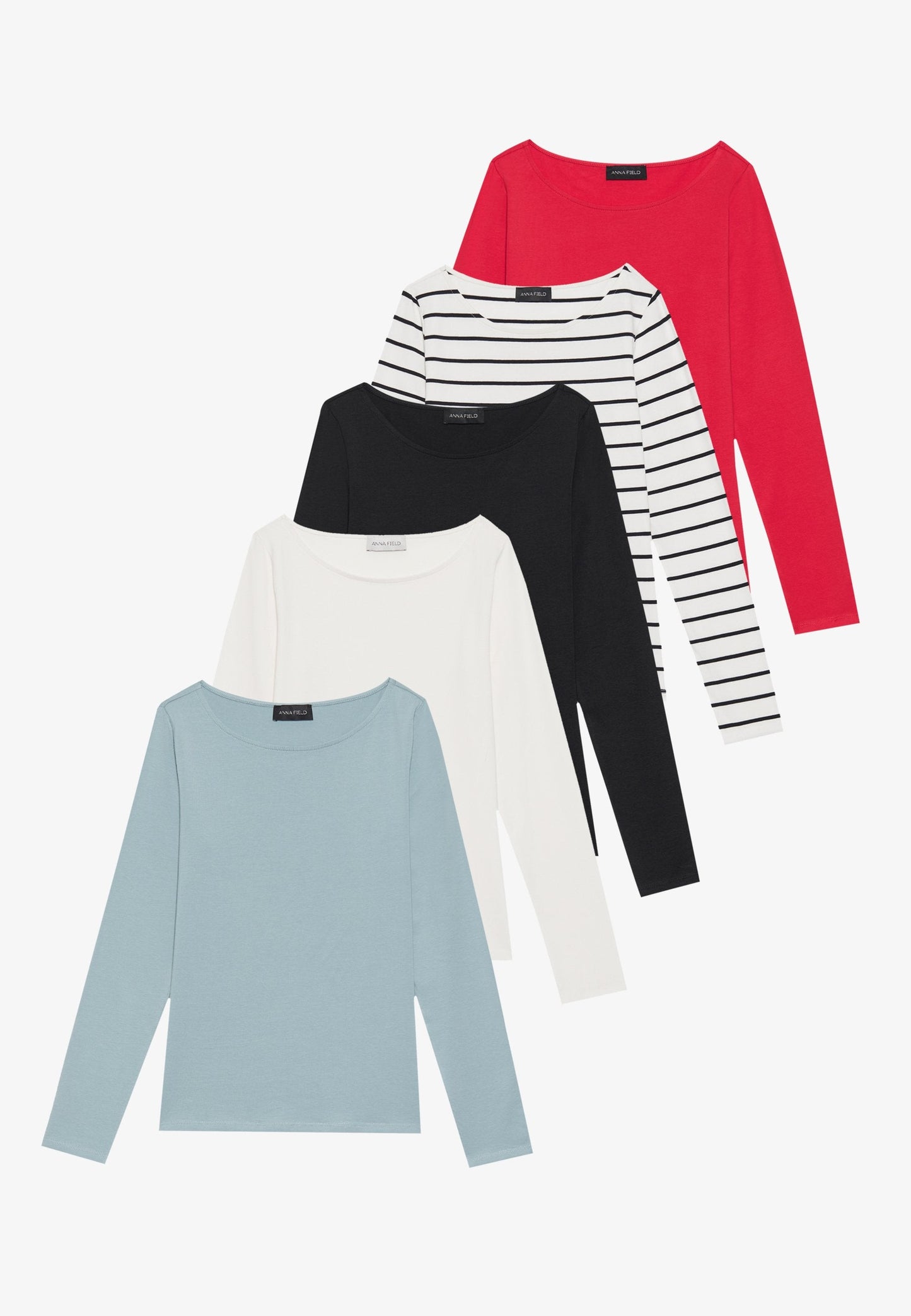 Anna Field 5 PACK - Long Sleeved Top - Dark Brown,light Brown,off-white