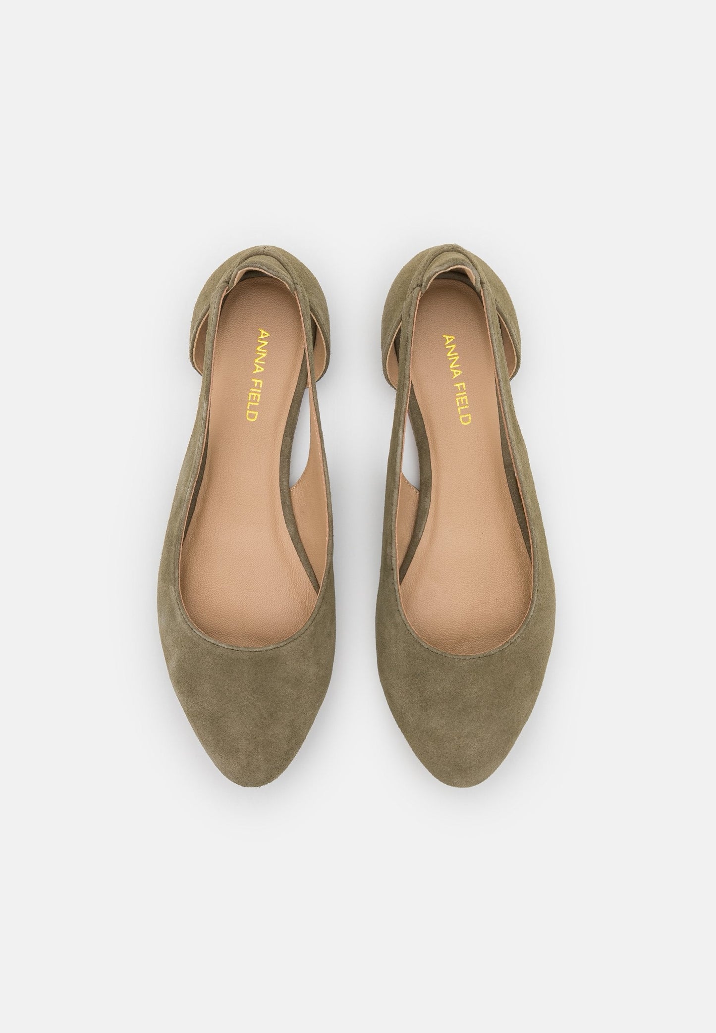 Leather- Ballet Pumps - Olive