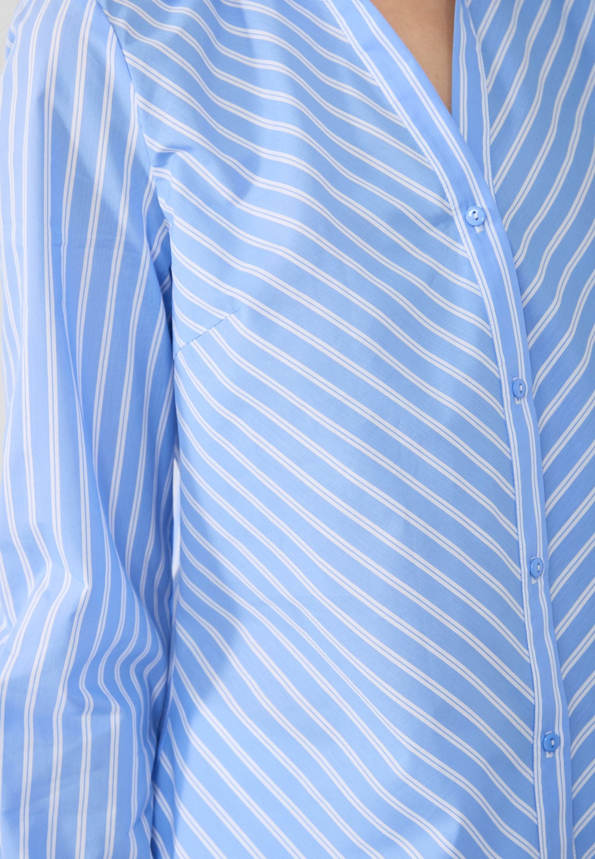 Anna Field Button-down Blouse - Blue/white