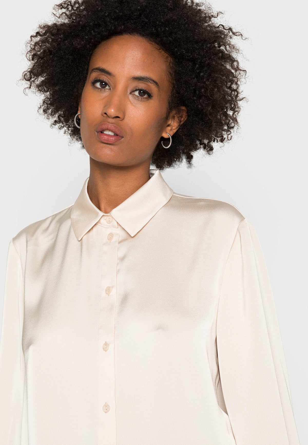 Anna Field Button-Down Blouse - Nude