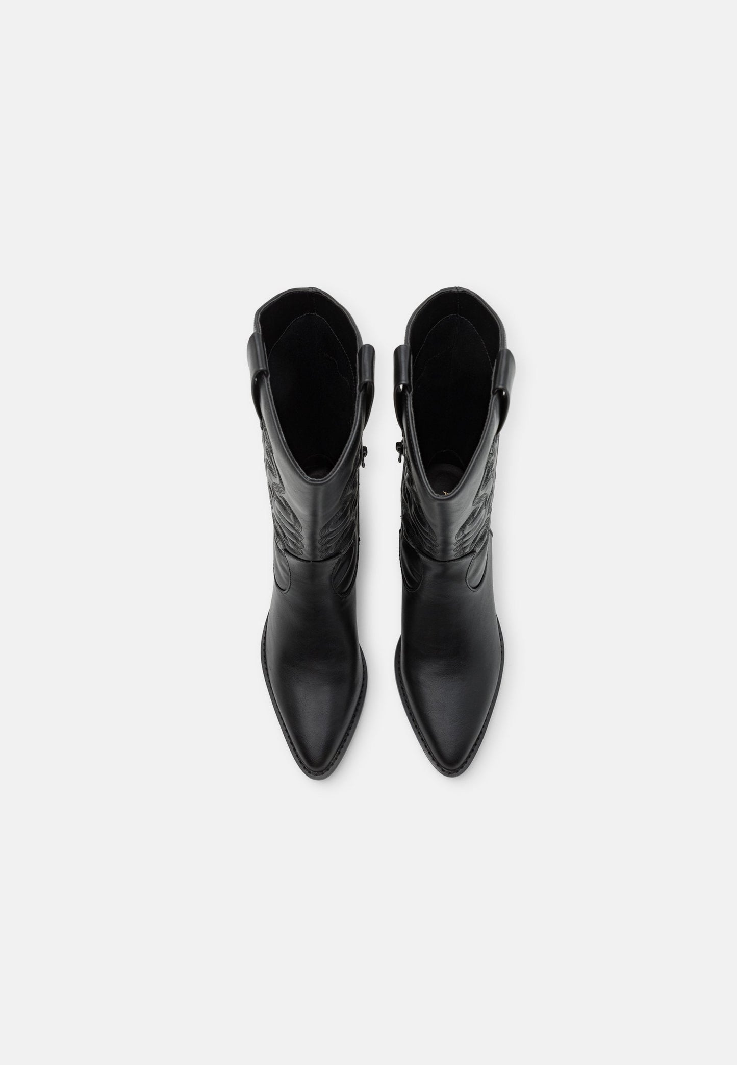 Anna Field Cowboy/Biker Boots - Black