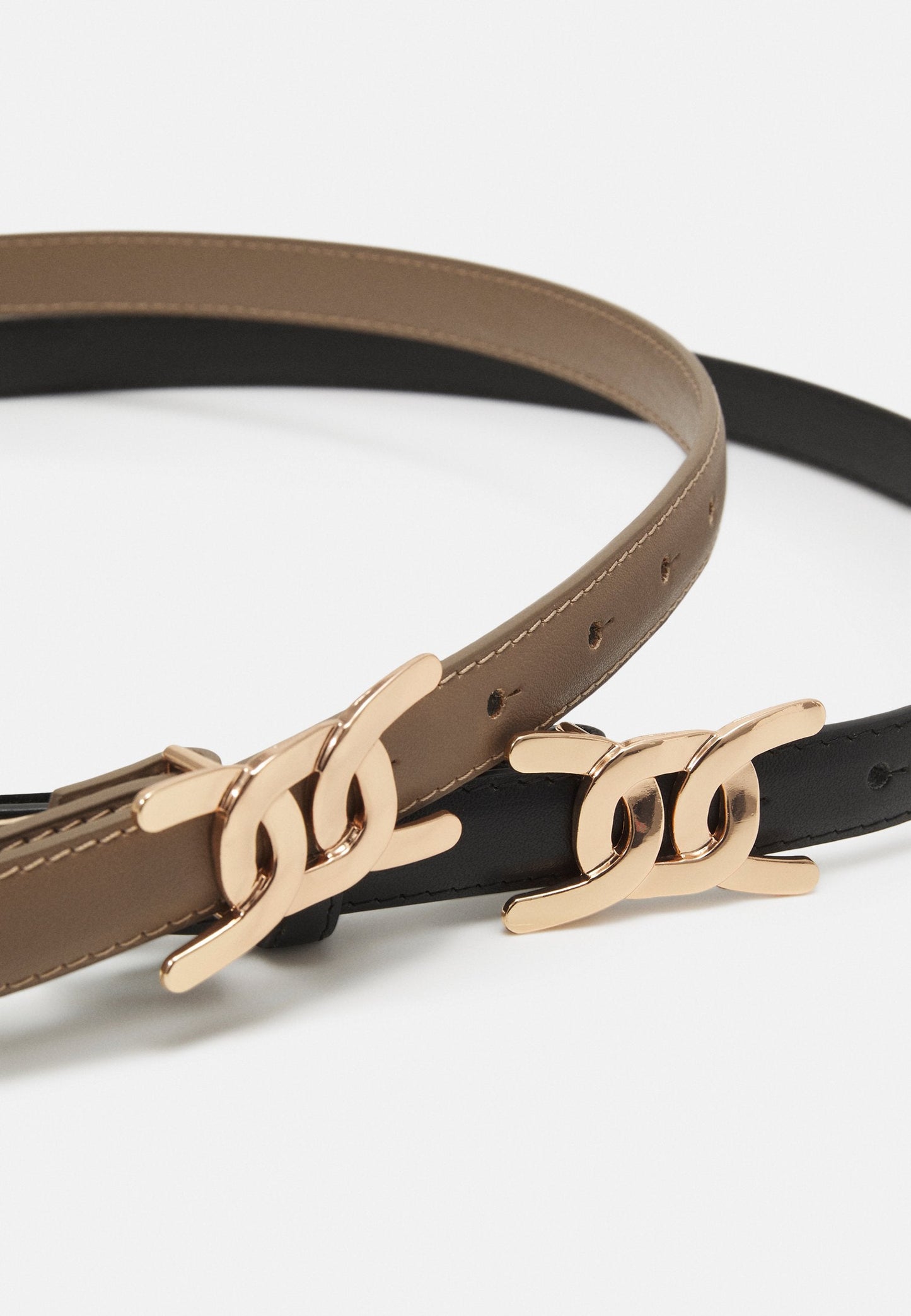 Anna Field 2Pack - Belt - Black/ Taupe