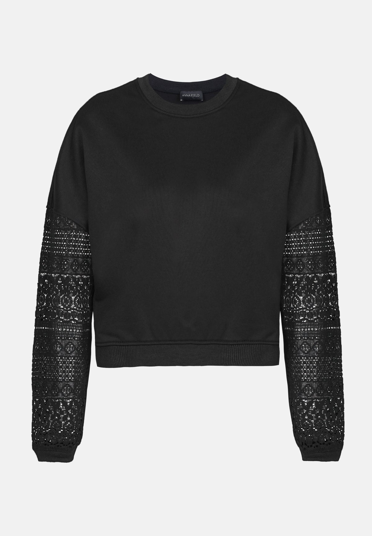 Anna Field LACE SLEEVE - Sweatshirt - Navy