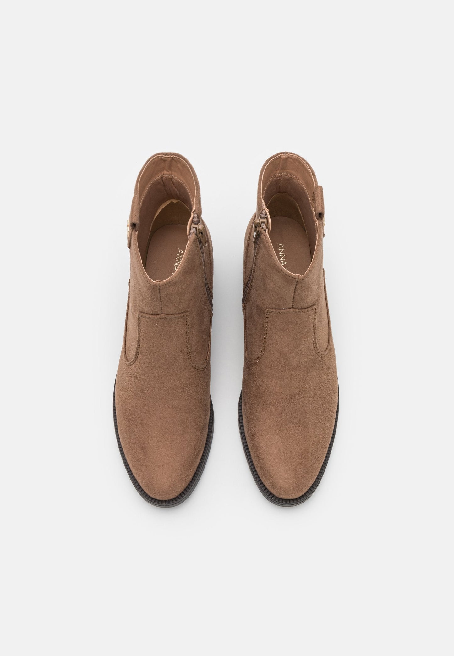 Anna Field Cowboy/Biker Ankle Boot - Taupe