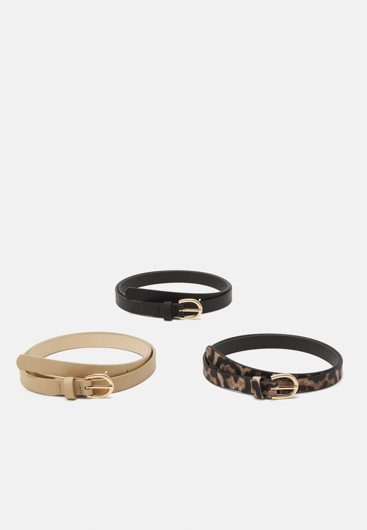 Anna Field 3 PACK - Belt - Black/gold-coloured/beige