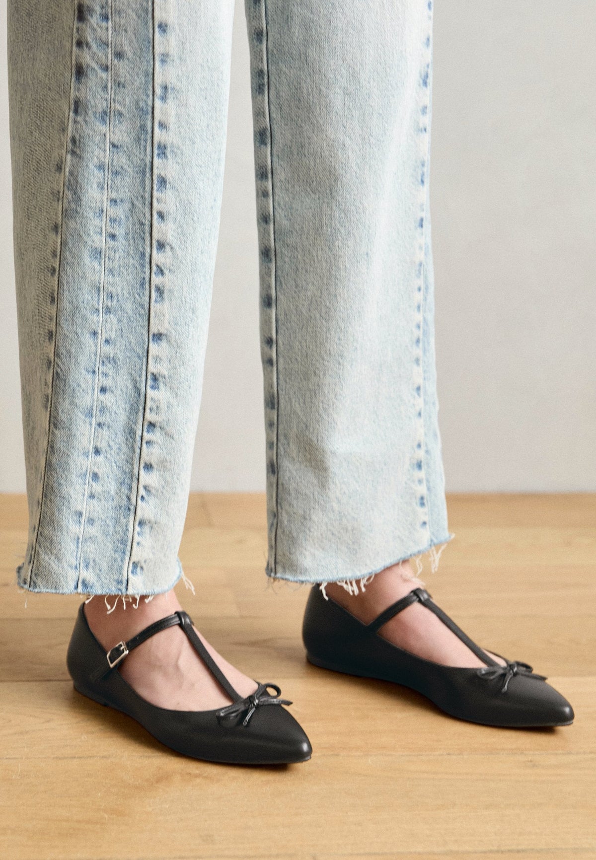 Ankle Strap Ballet Pumps - Dark Green