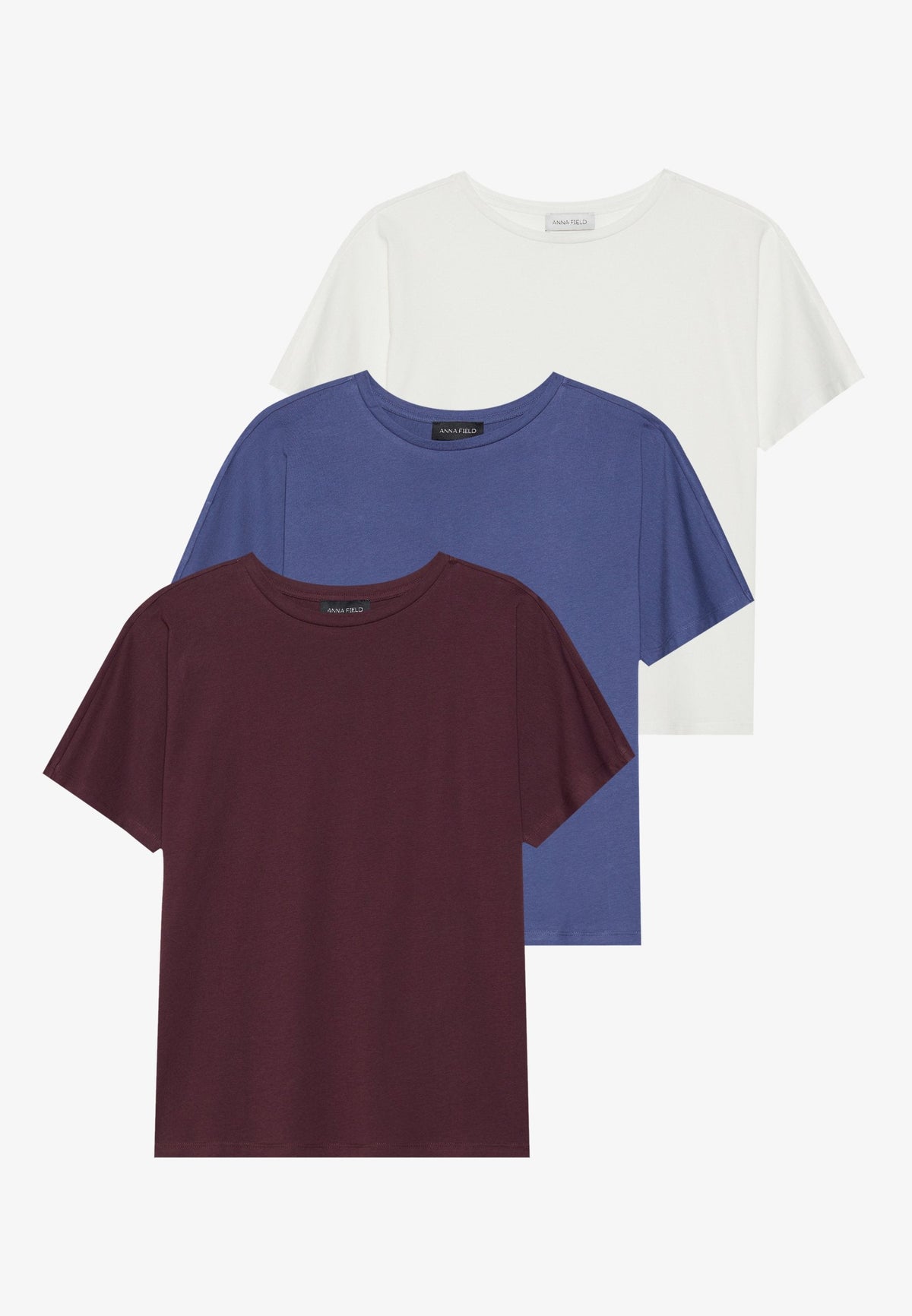 Anna Field 3 PACK - Basic T-shirt - Cement/rifle Green/black