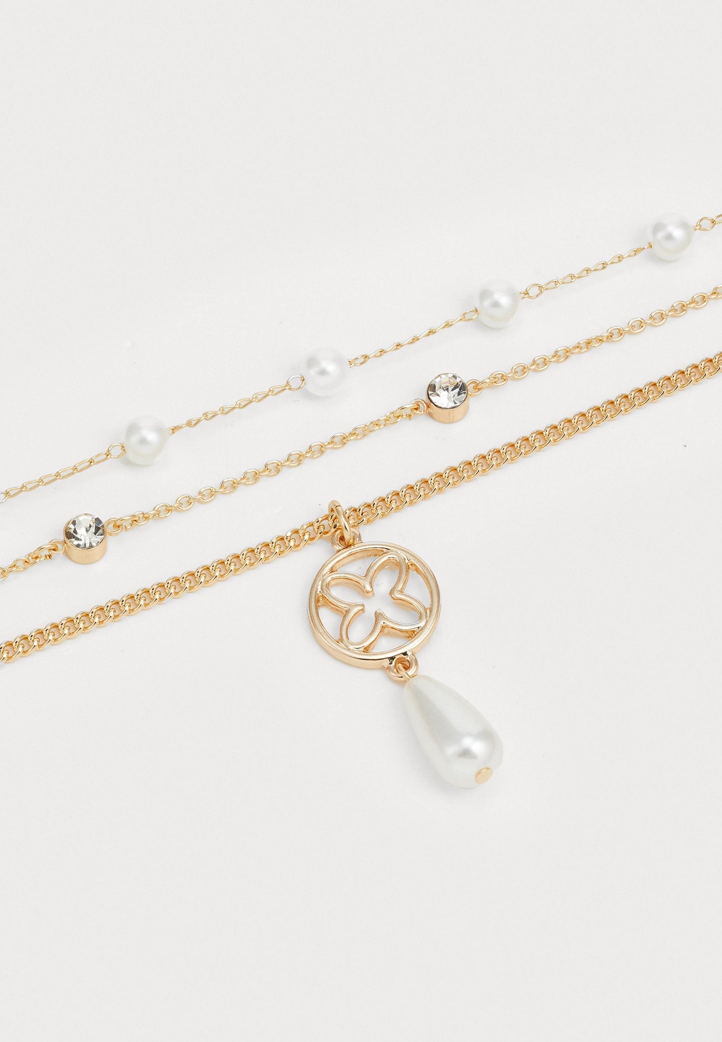 Anna Field 3 PACK - Necklace - Shiny Gold-coloured