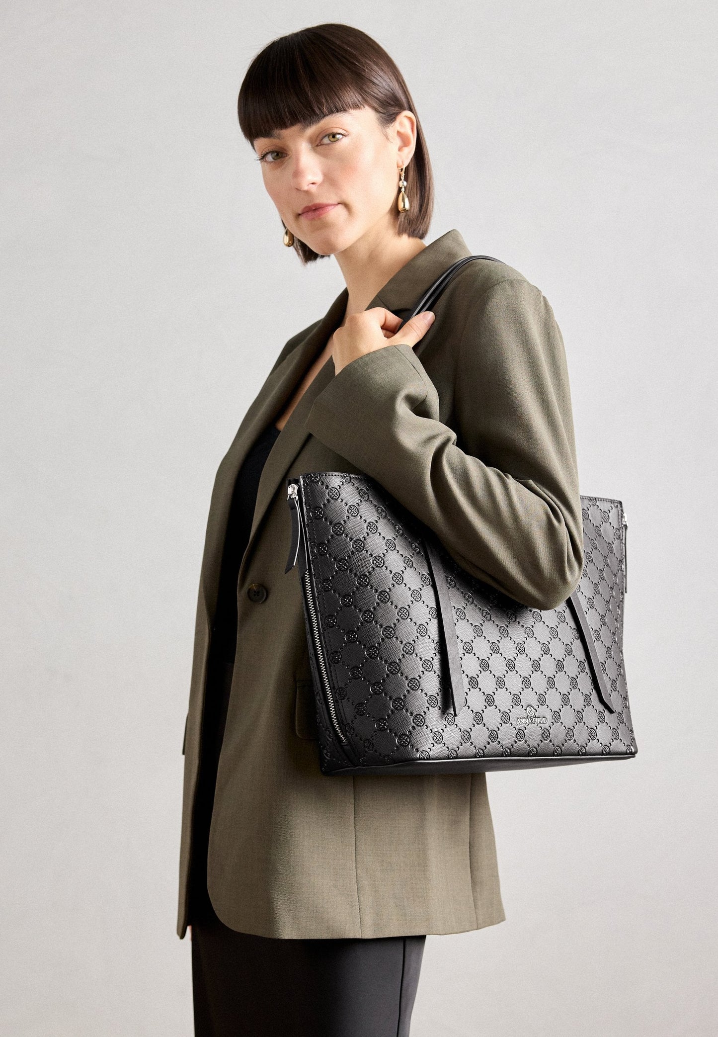 Anna Field Handbag - Grey/black