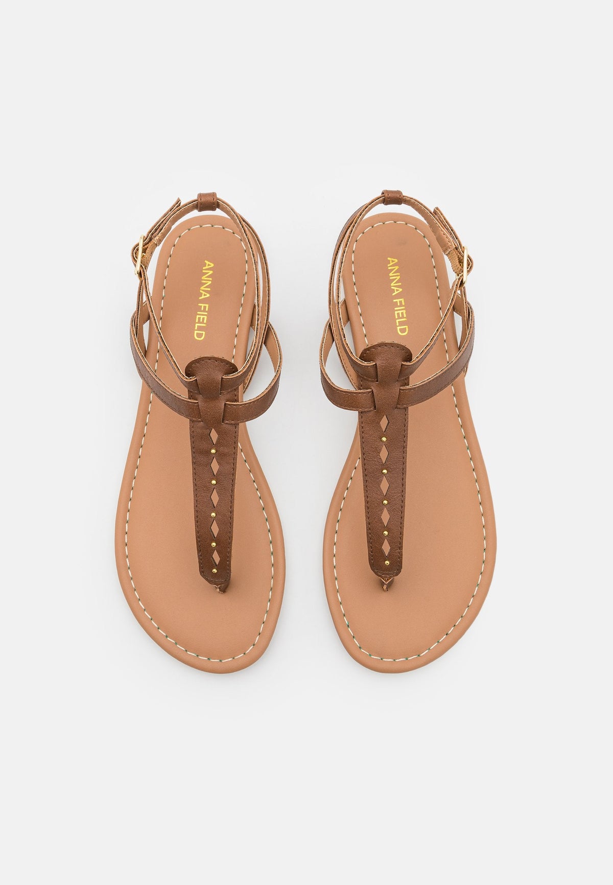 Anna Field T-Bar Sandals - Cognac