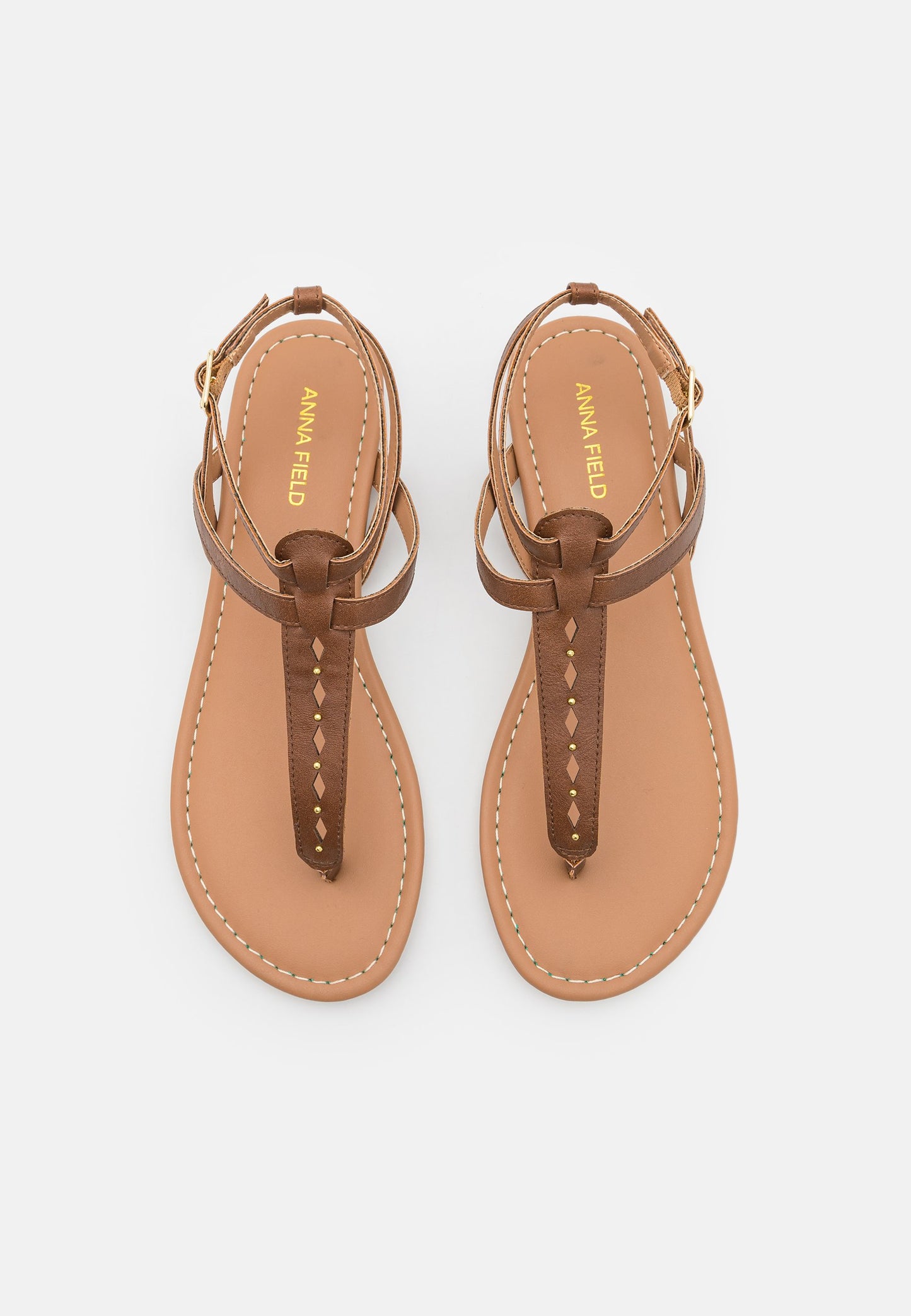 Anna Field T-Bar Sandals - Cognac