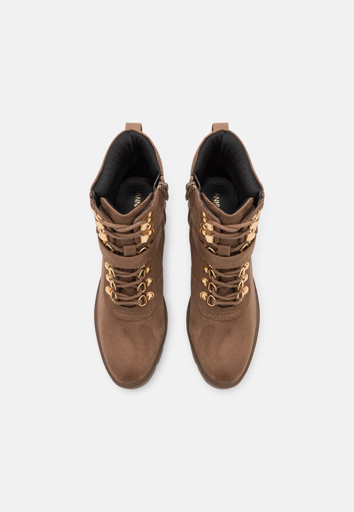 Anna Field Lace-Up Ankle Boots - Taupe