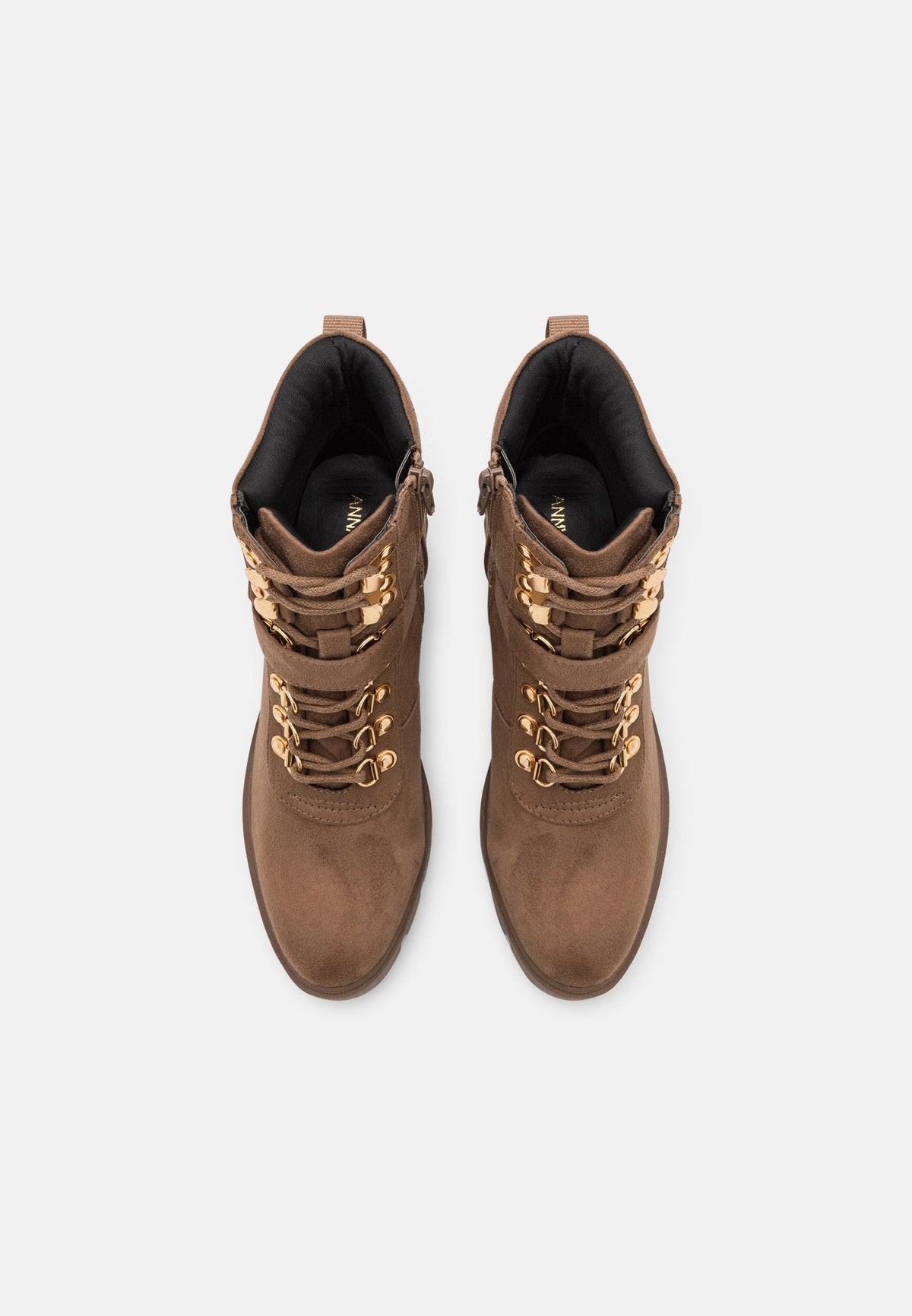 Anna Field Lace-Up Ankle Boots - Taupe