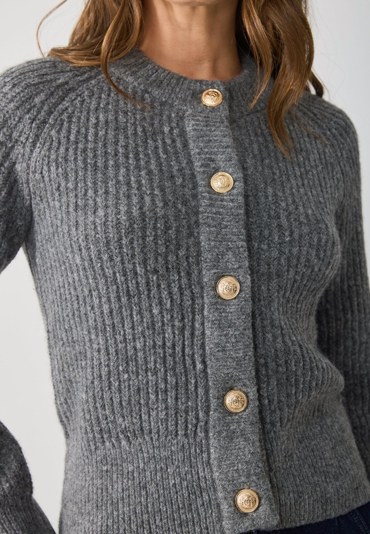 Anna Field Cardigan - Mid Grey Melange