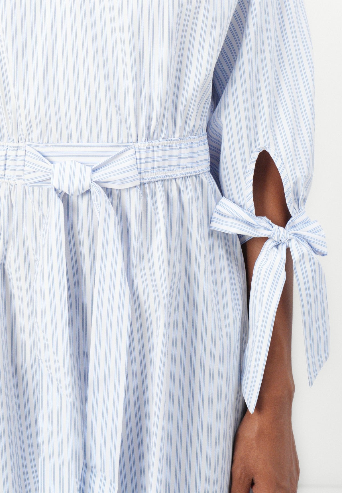 Anna Field BELTED SHIRT DRESS - Day Dress - White/blue