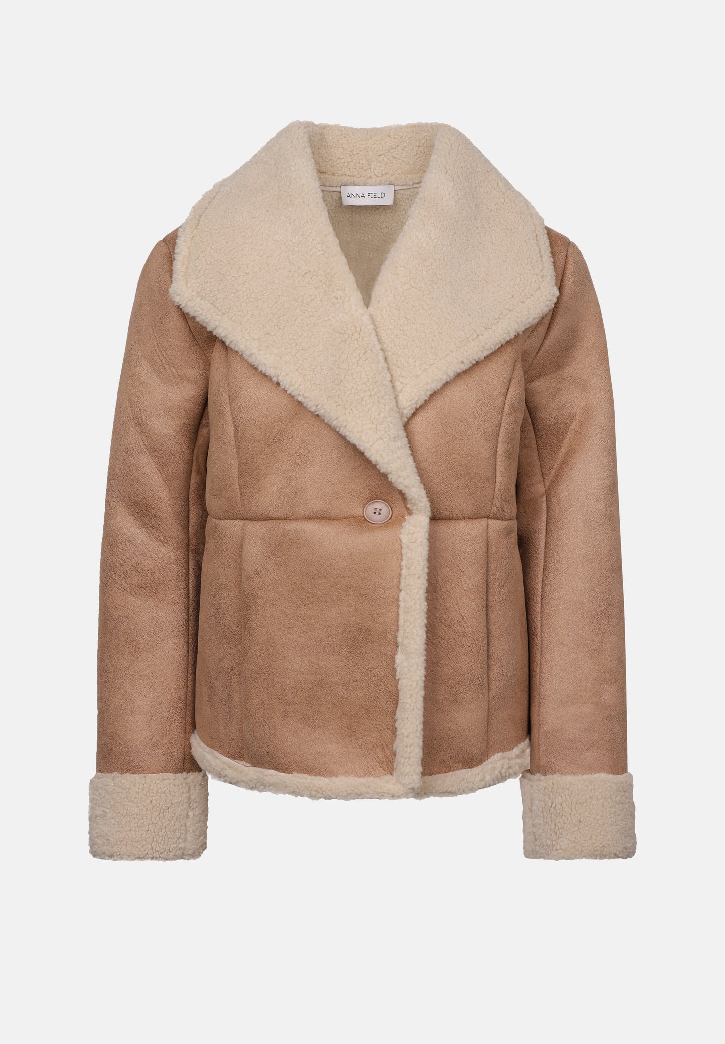 Anna Field FLEECE BLAZER - Winter Jacket - Black/cream