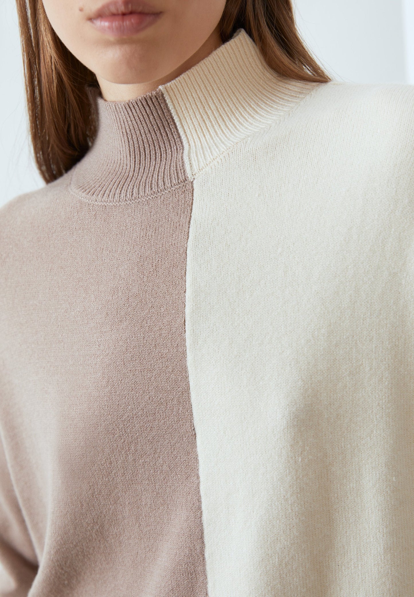 Anna Field Jumper - Off-white/taupe
